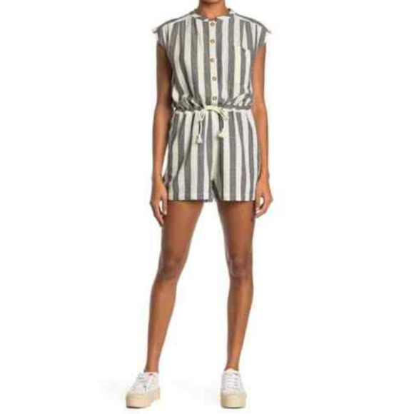 NSF Pants - NSF In Black Stripe Romper Size Medium